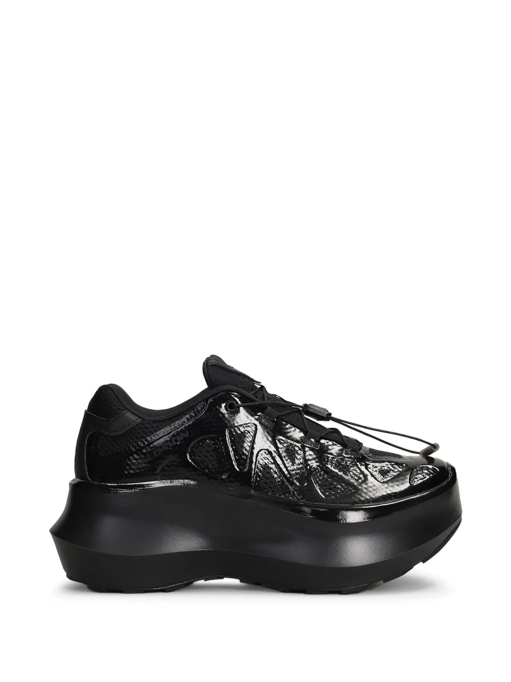 Comme Des Garçons patent-finish chunky-sole sneakers - Schwarz