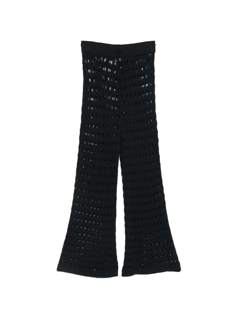 ELOU Fleur crochet-knit drawstring trousers - Schwarz