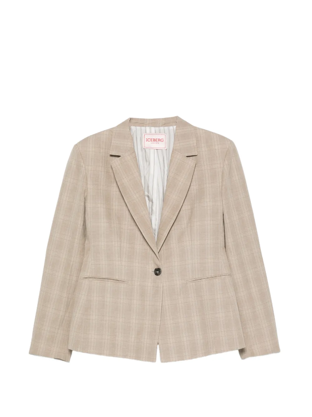 Iceberg check-pattern notch-lapel jacket - Nude