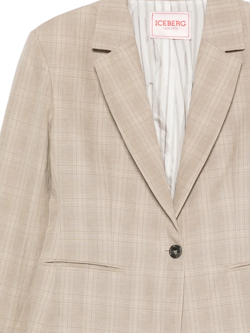 Iceberg Geruit jack met gekerfde revers Beige