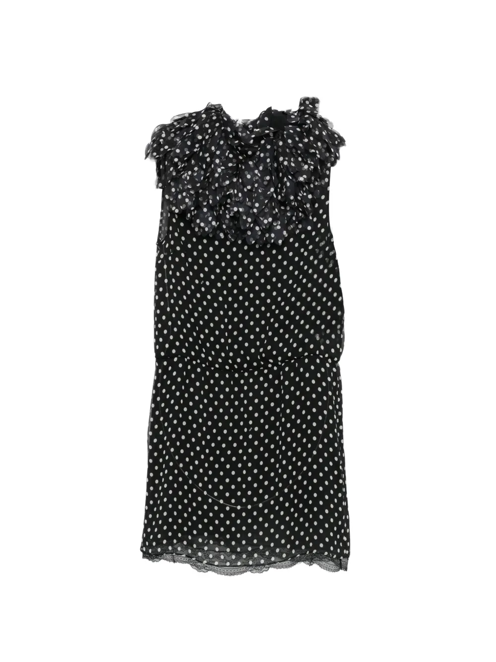 Nº21 polka dot ruffled midi dress - Black