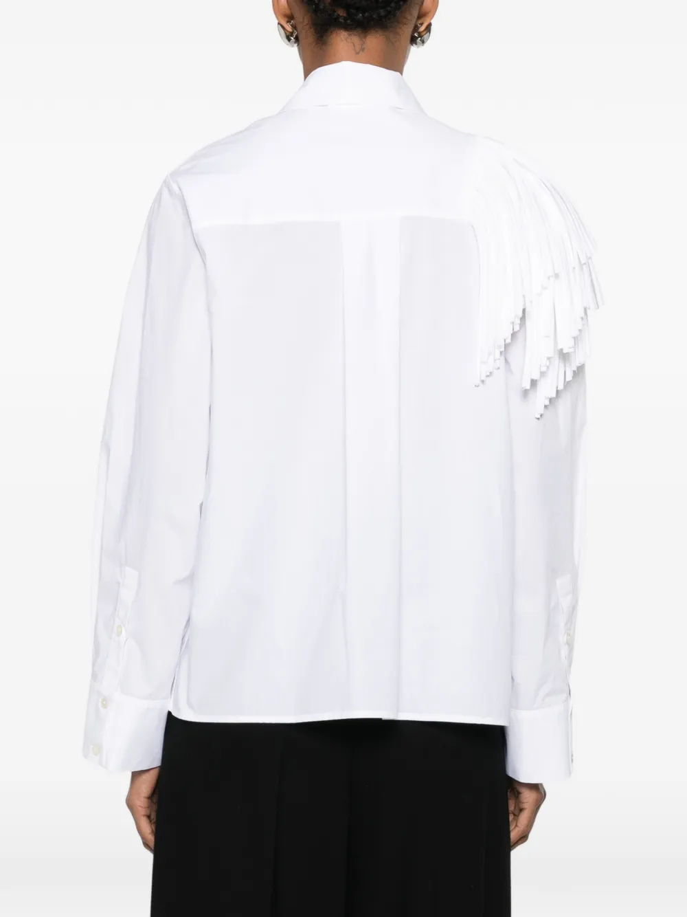 Erika Cavallini Shirt met franje afwerking Wit