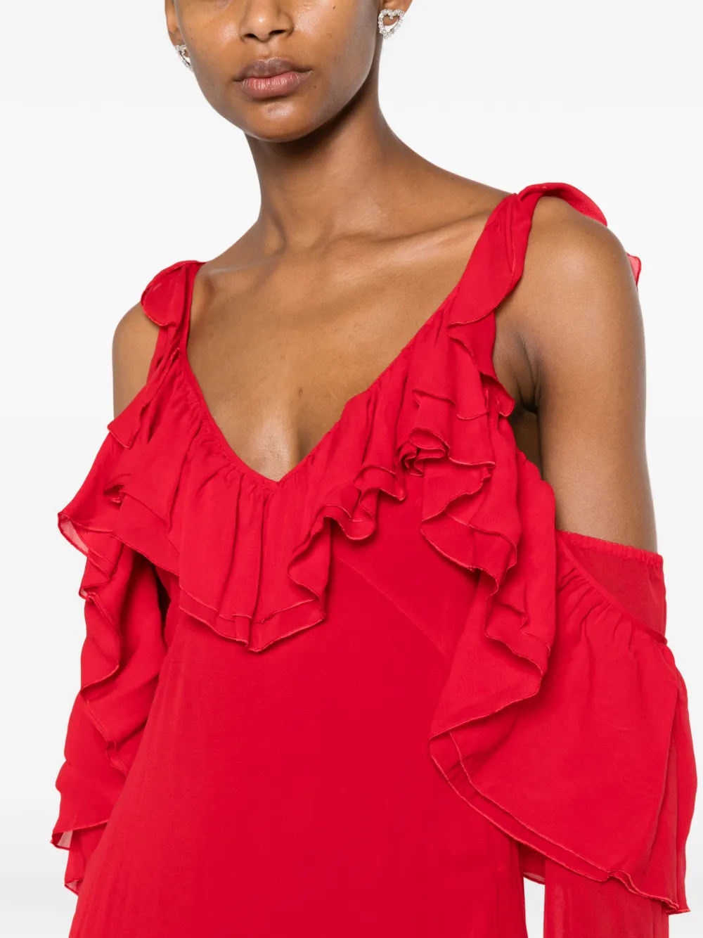 Blumarine Asymmetrische maxi-jurk Rood