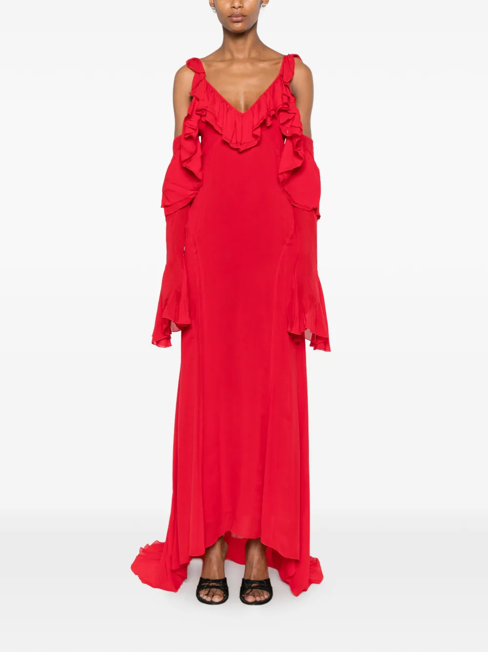 Blumarine Asymmetrische maxi-jurk Rood