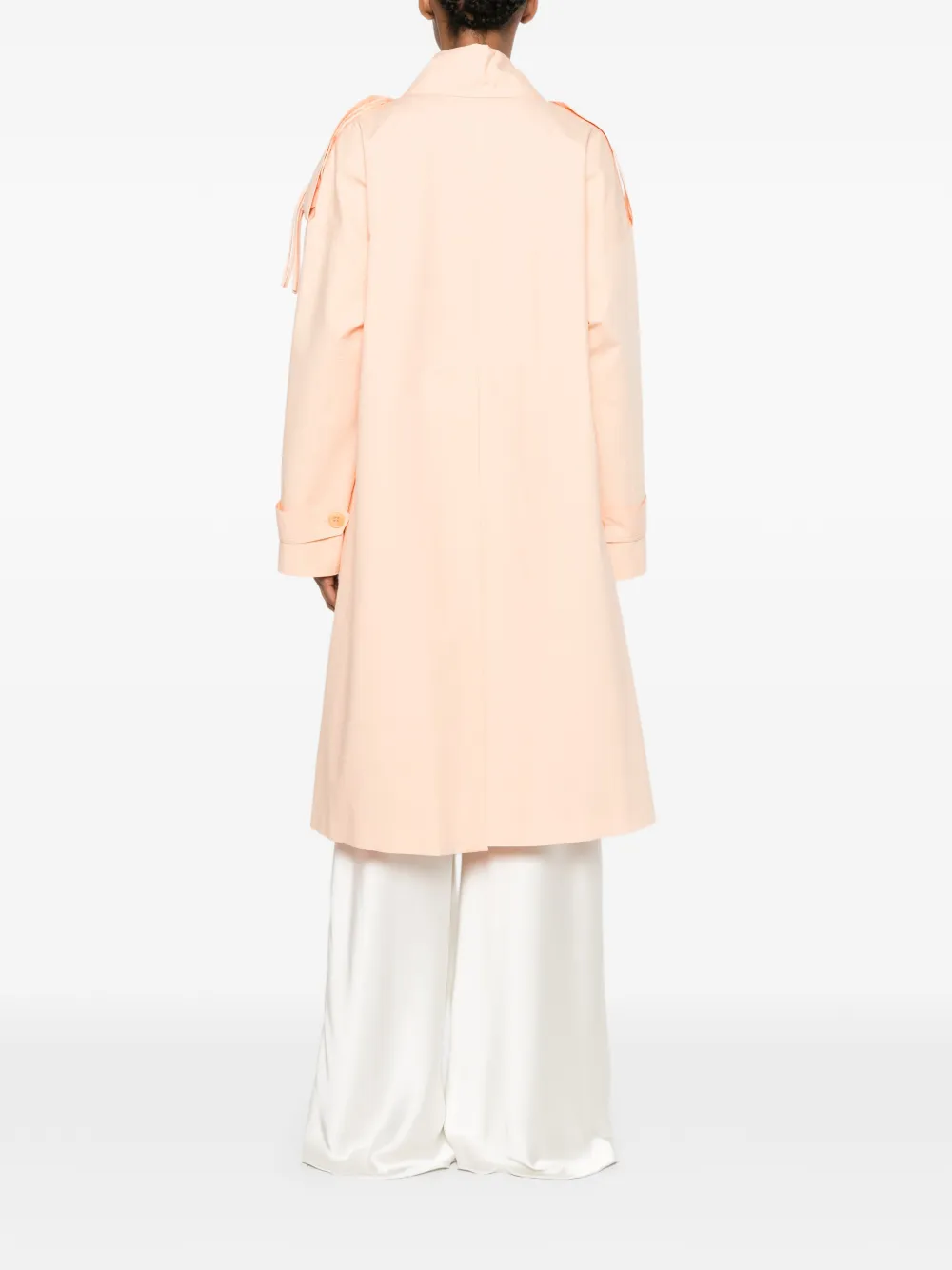 Erika Cavallini Trenchcoat met franje Oranje
