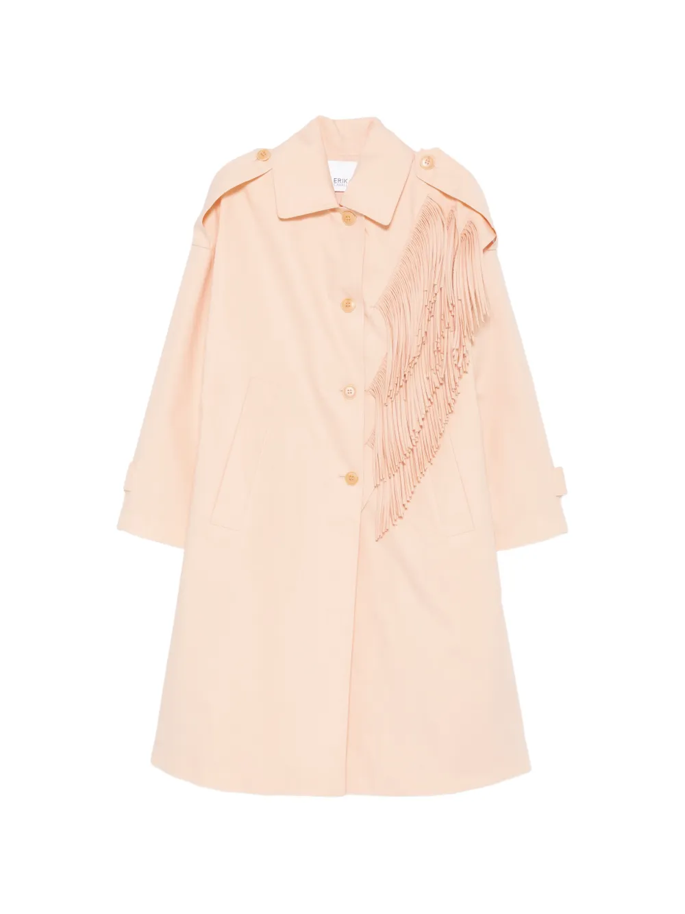 Erika Cavallini fringe-detail trench coat - Arancione