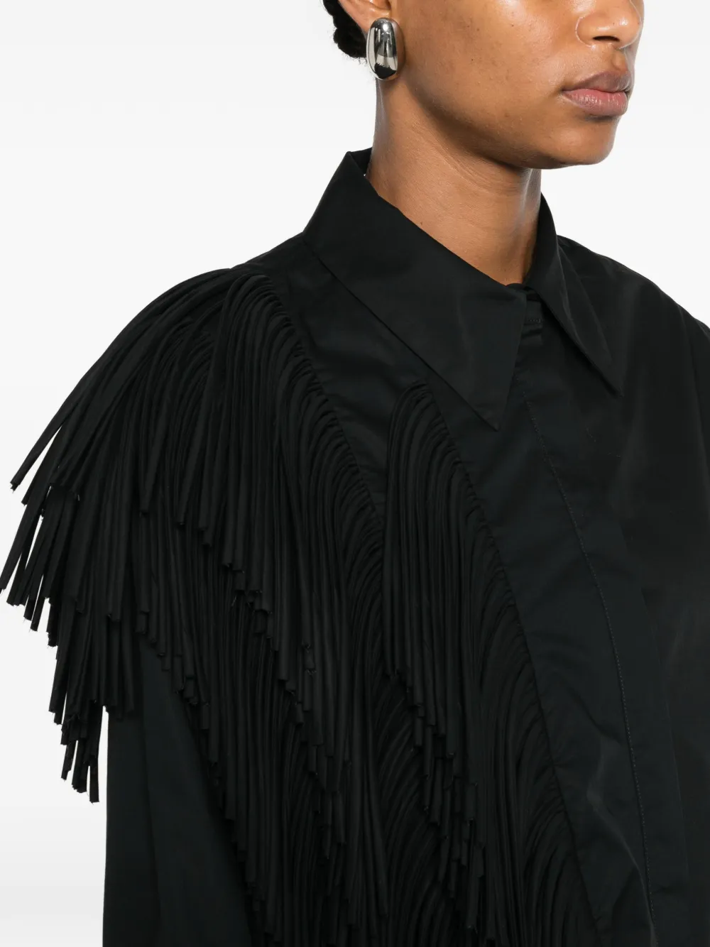 Erika Cavallini Blouse met franje Zwart