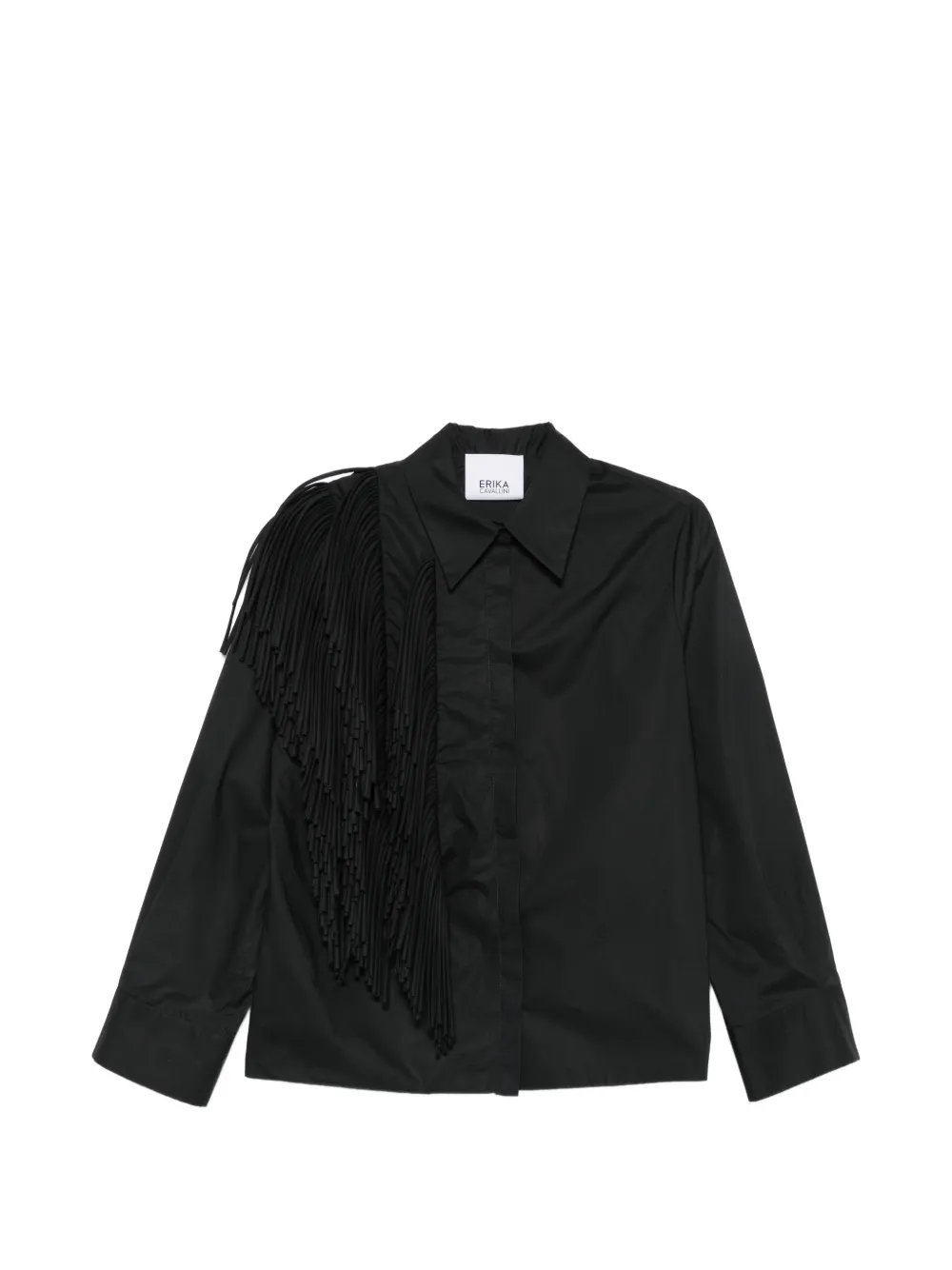 Erika Cavallini fringe-detail shirt - Black