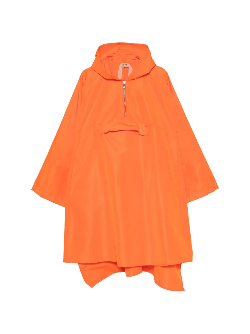 Nº21 hooded quarter-zip cape - Orange