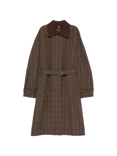 Iceberg check-pattern belted coat