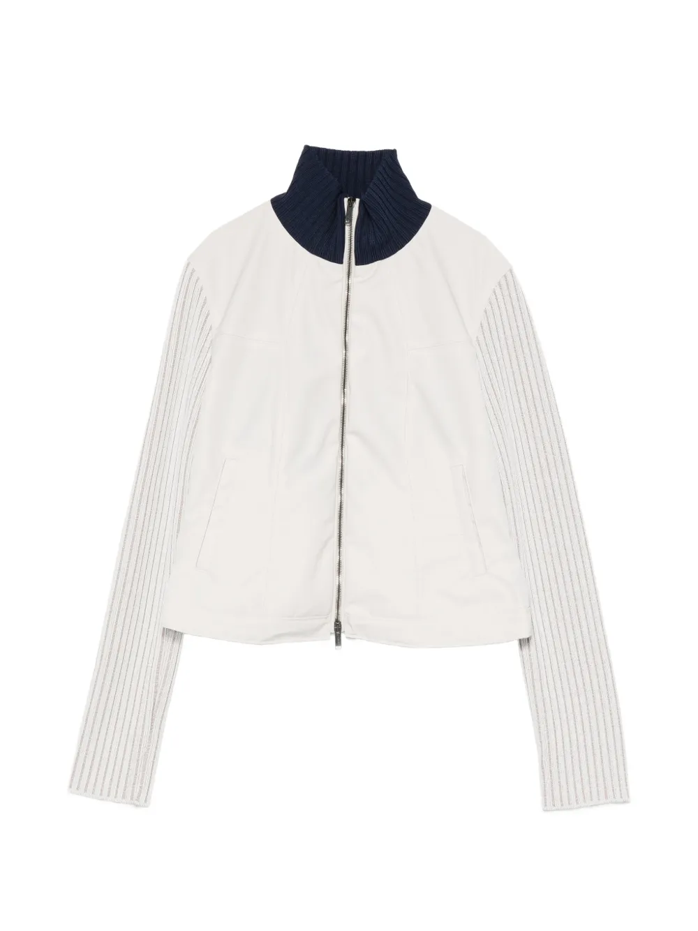 Iceberg ribbed-knit panelled bomber jacket - Toni neutri