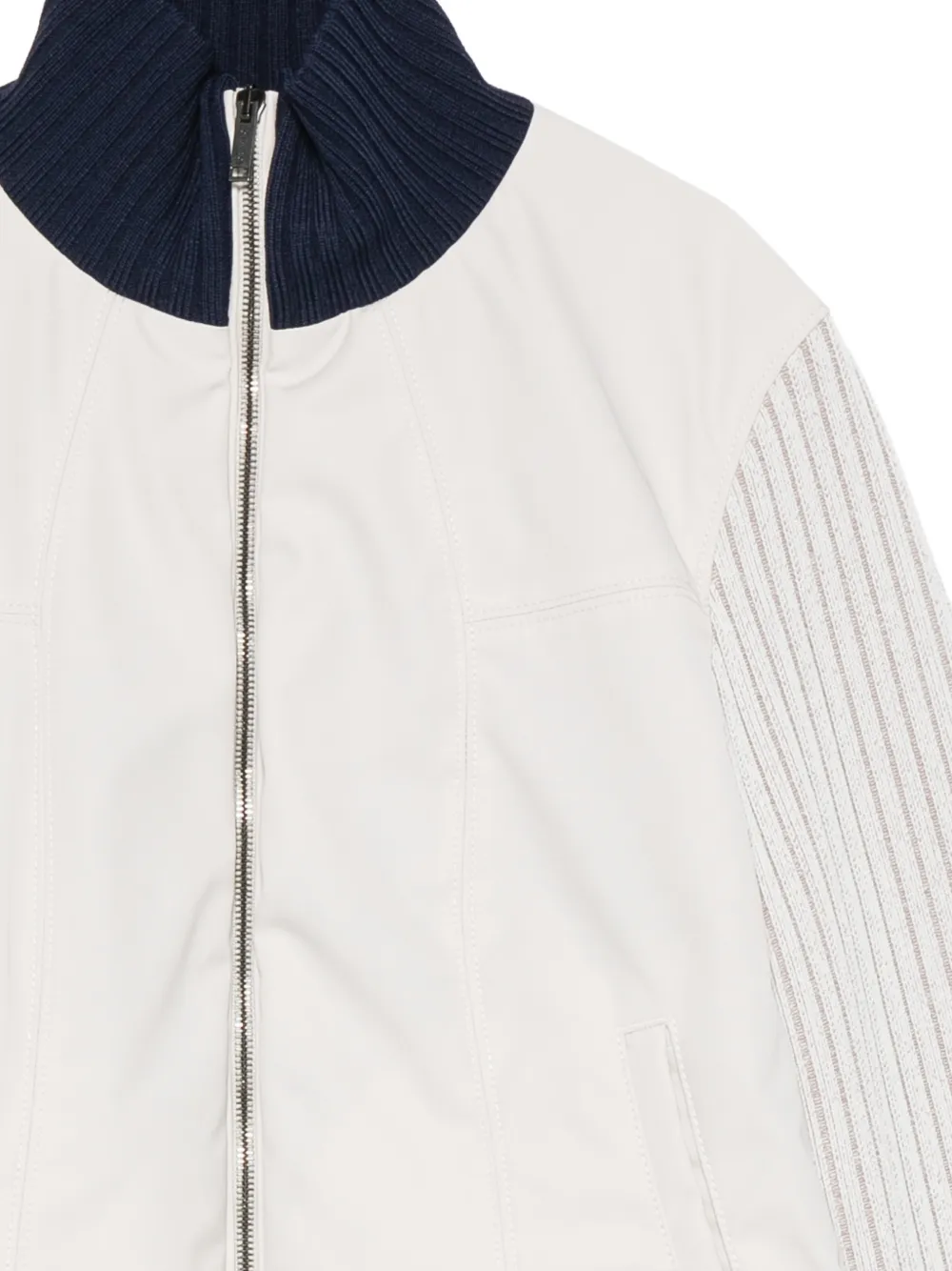Iceberg Ribgebreid bomberjack met vlakken Beige