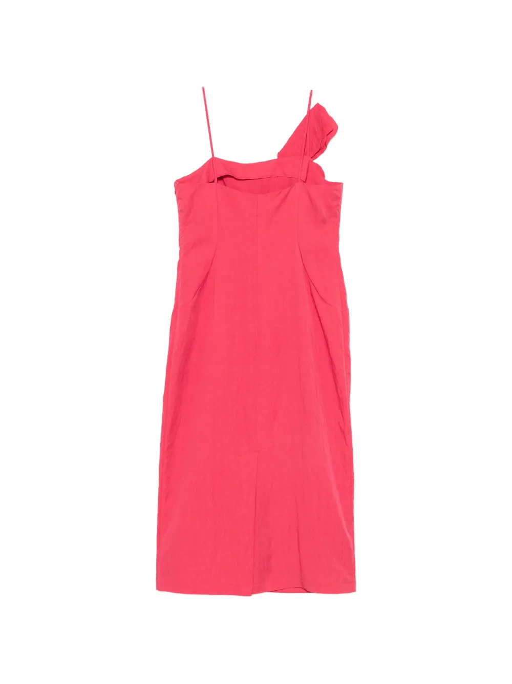 Blumarine midi-jurk met spaghettibandjes en ruches Roze