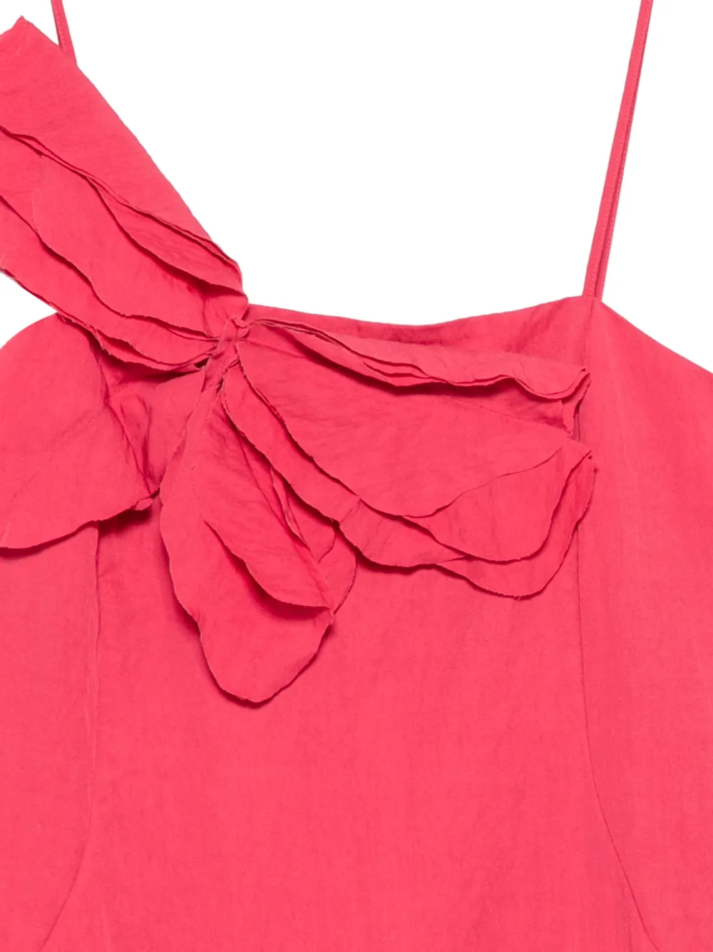 Blumarine midi-jurk met spaghettibandjes en ruches Roze