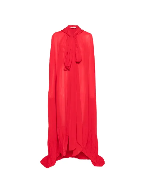 Blumarine hooded pussy-bow cape