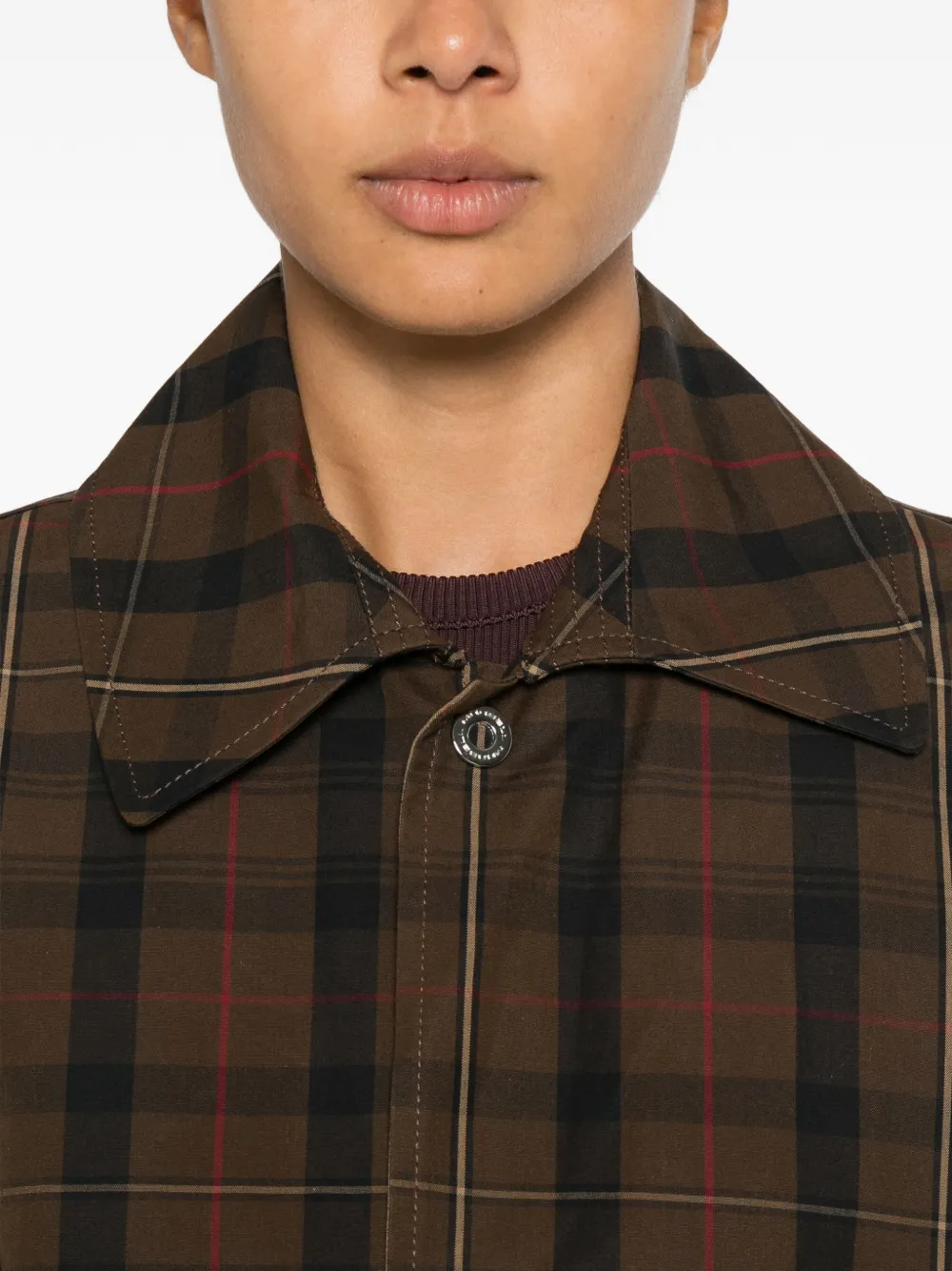 MARBELL Victoria geruite katoenen trenchcoat Bruin