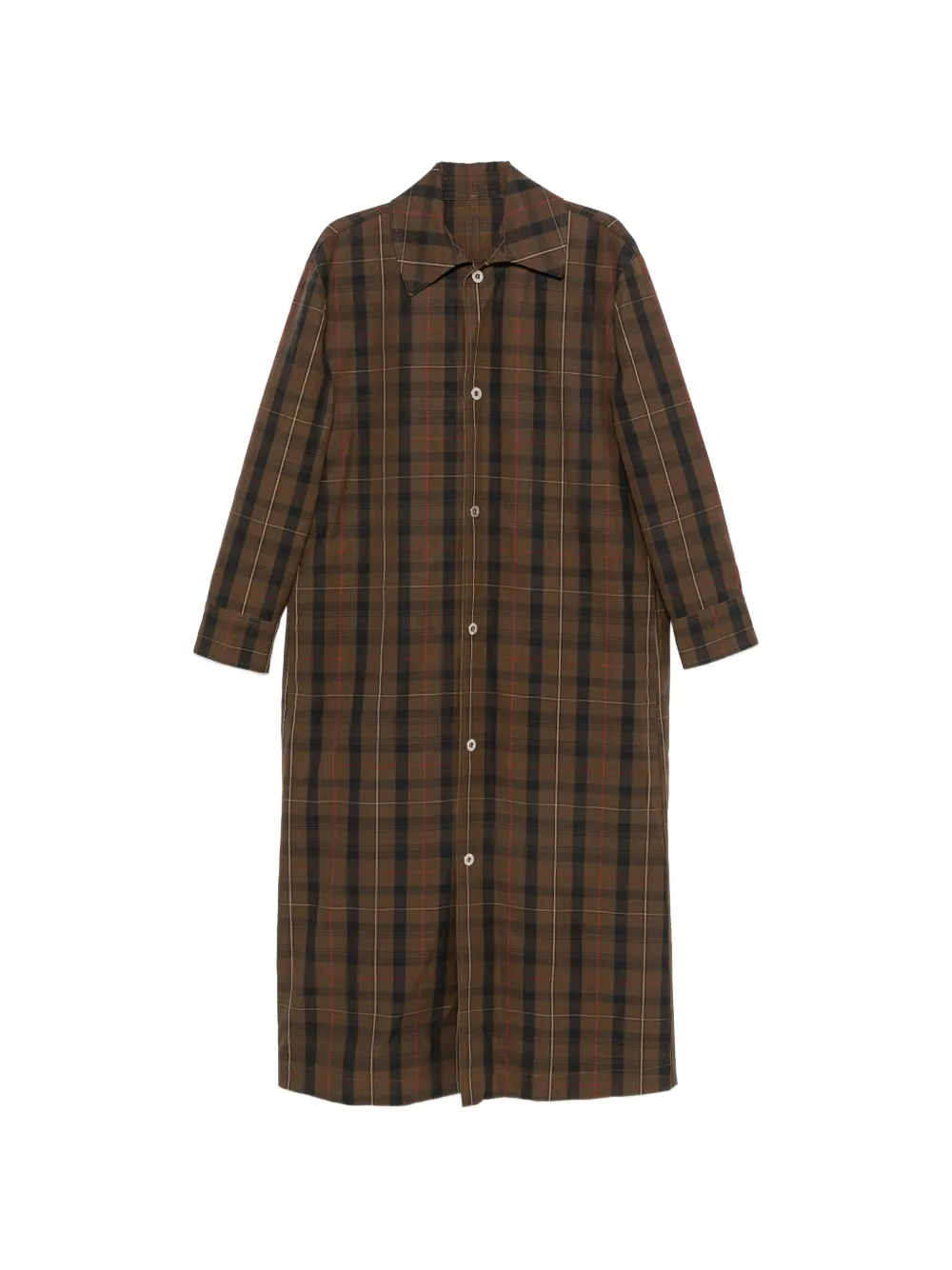 MARBELL Victoria check-pattern cotton trench coat - Marrone
