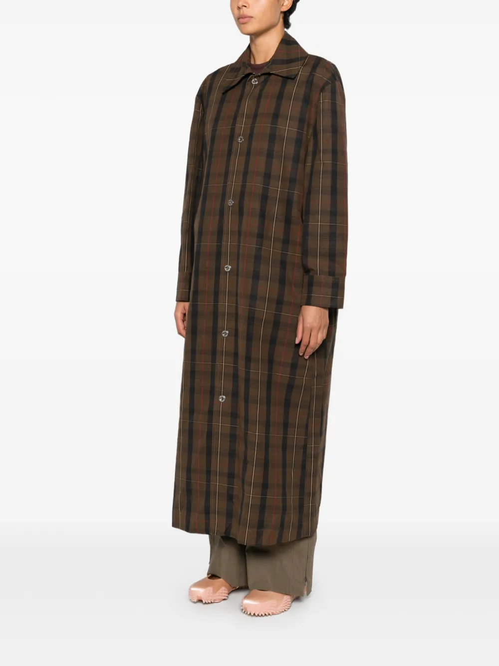 MARBELL Victoria geruite katoenen trenchcoat Bruin