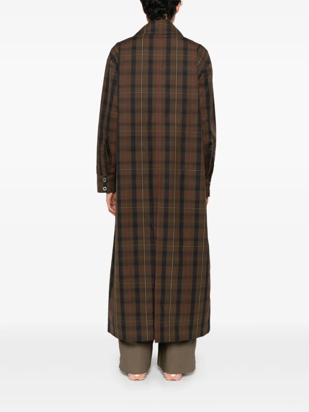 MARBELL Victoria geruite katoenen trenchcoat Bruin