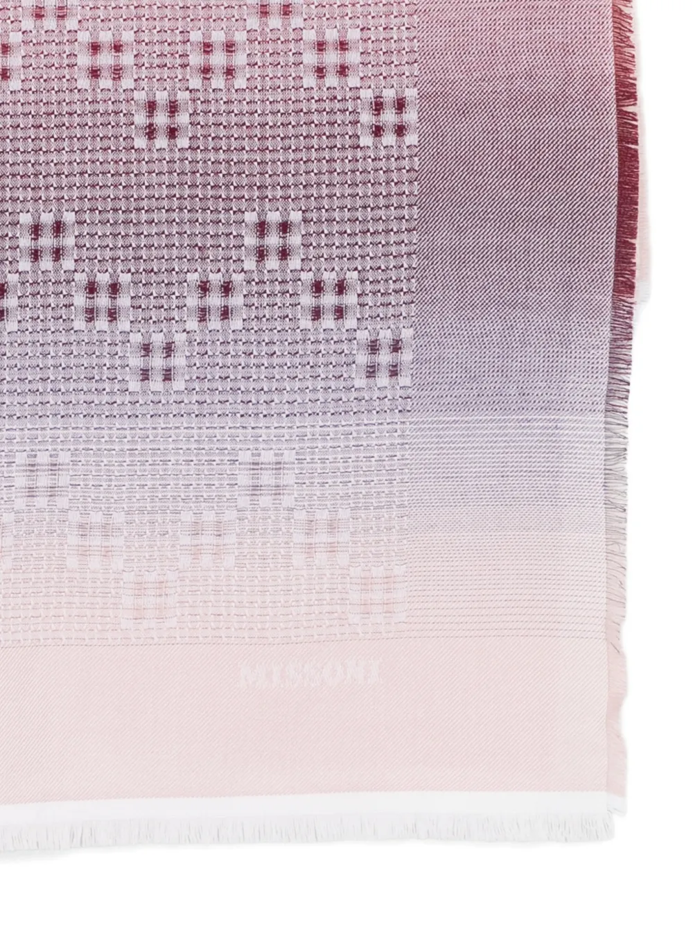 Missoni Sjaal met franje en zigzag-patroon Roze