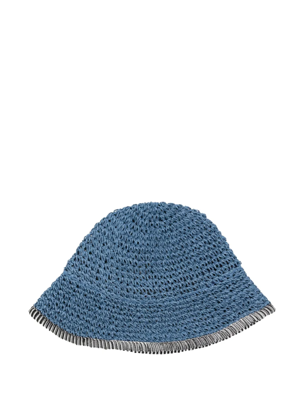 Missoni crochet-knit striped-trim bucket hat - Blu