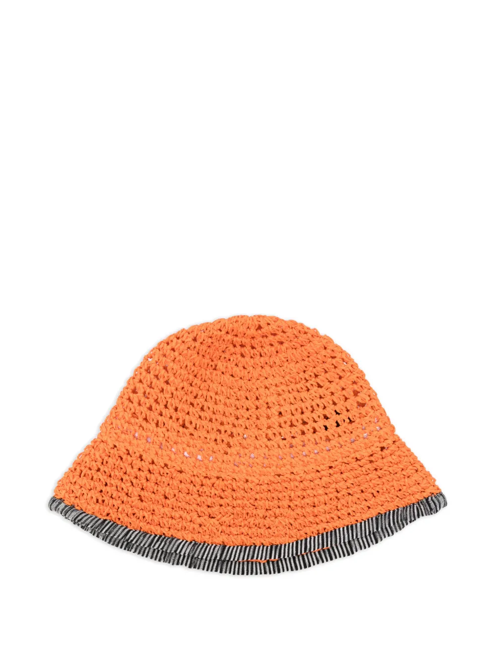 Missoni crochet-knit striped-trim hat - Arancione