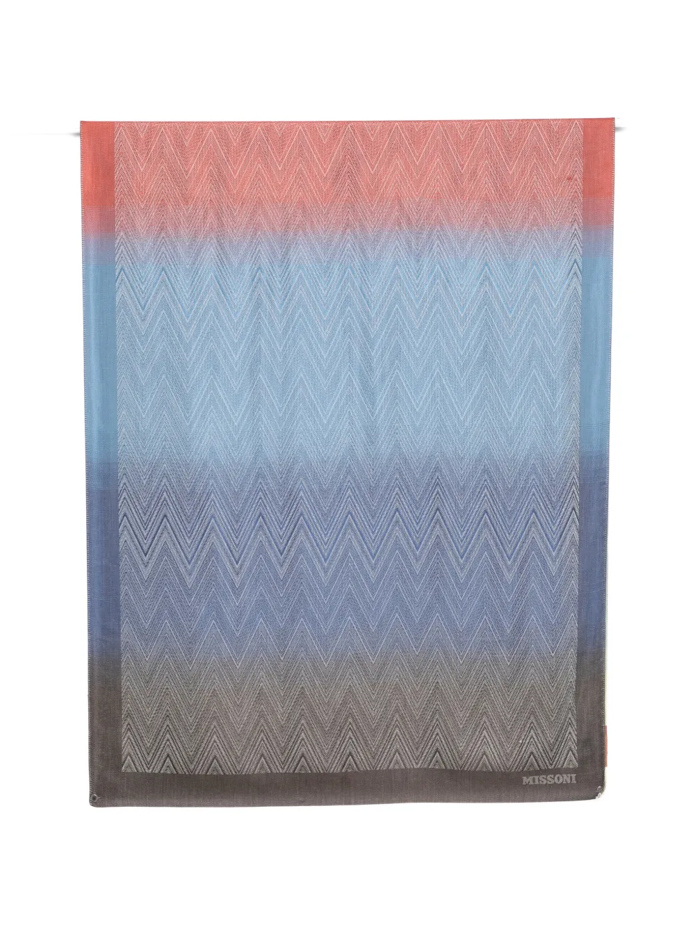 Missoni Zigzag-knit Scarf In Blue