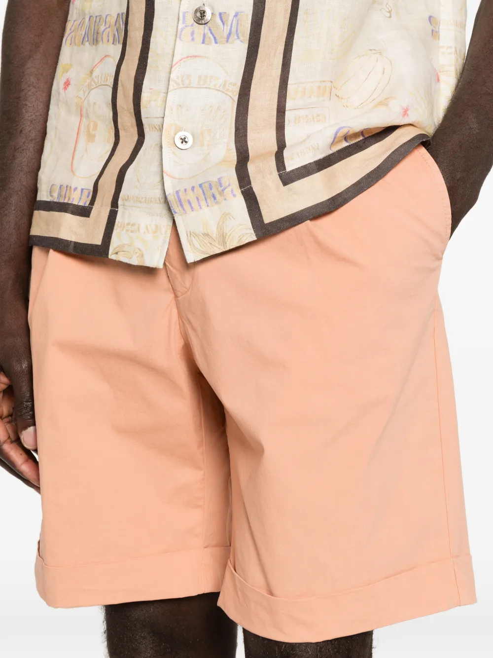 Berwich Geplooide shorts met zak Oranje