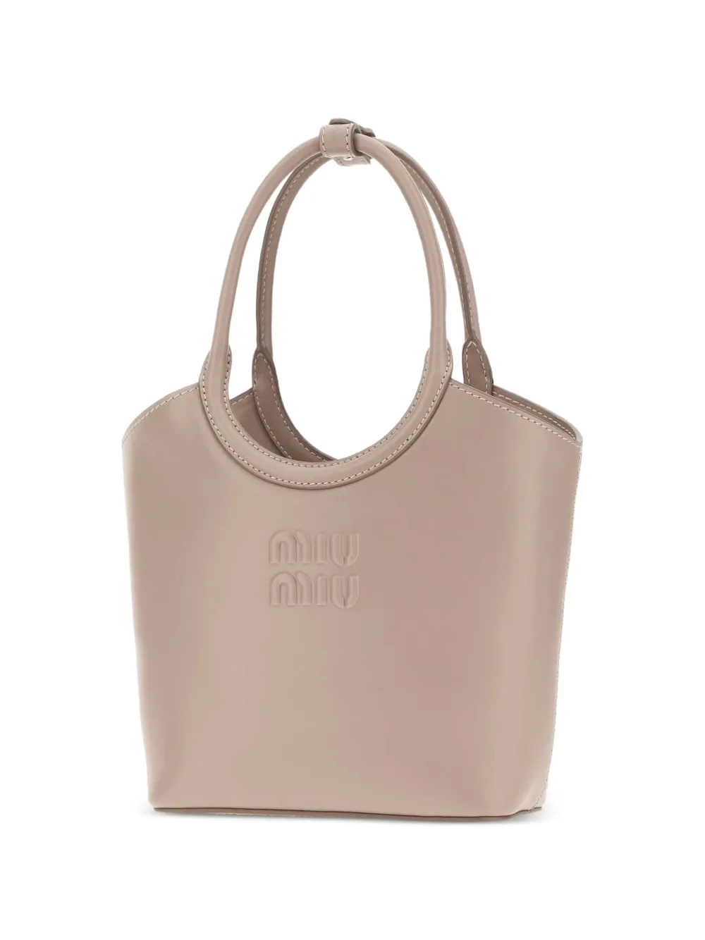 Miu Ivy leren handtas Beige