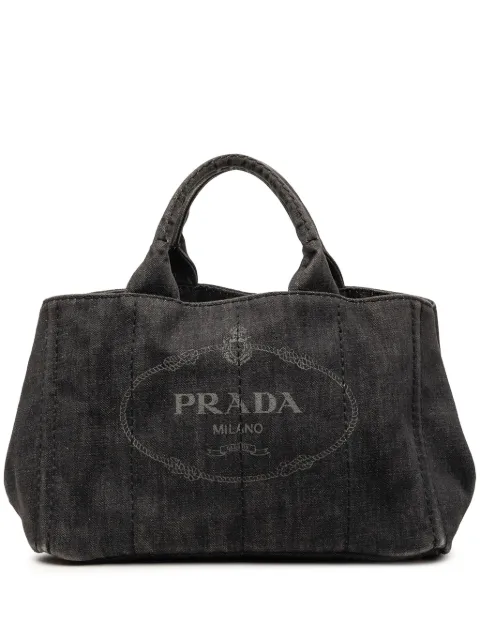Prada Pre-Owned 2013-2026 Denim Canapa Logo satchel