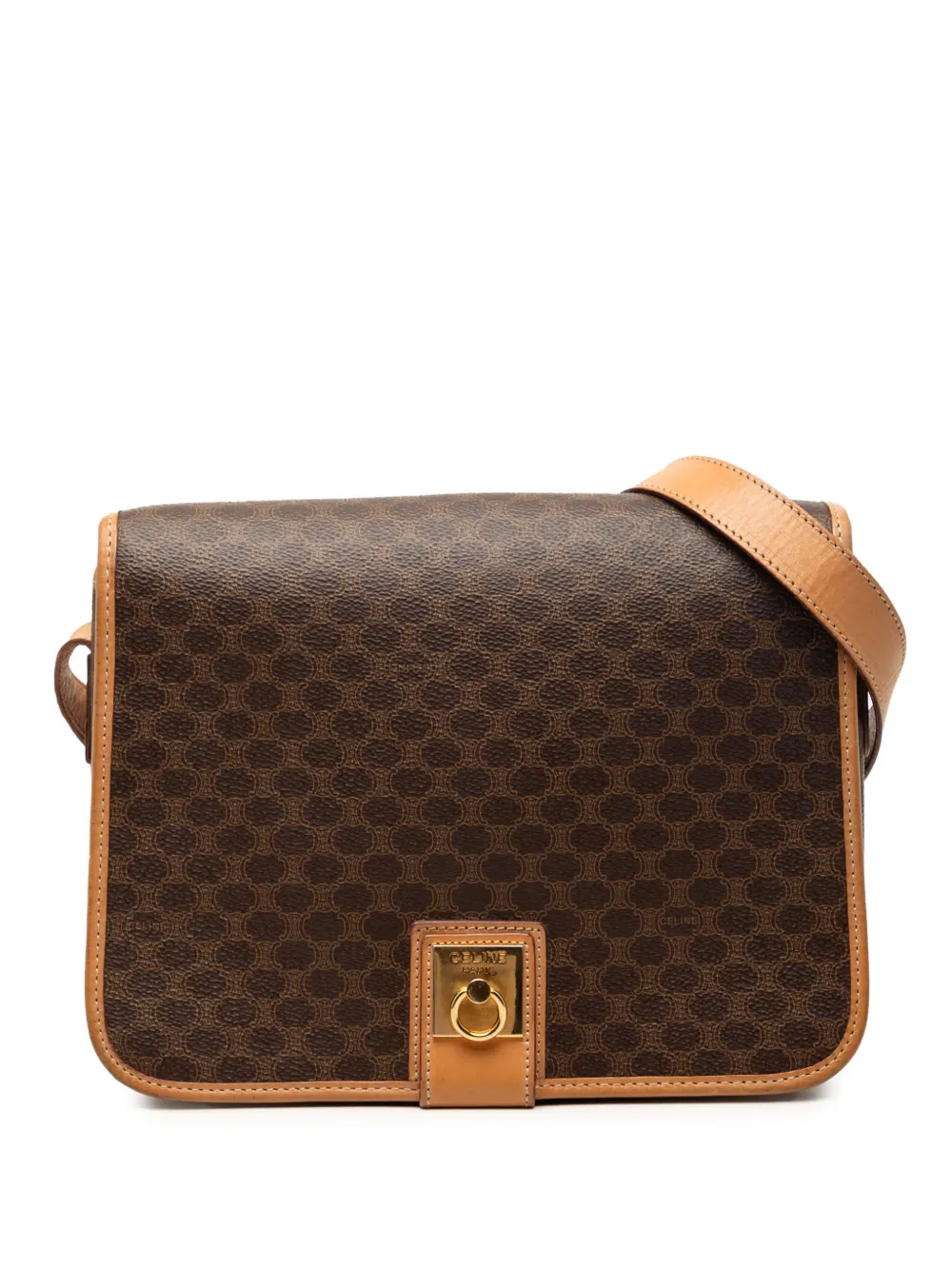 Celine Pre-Owned 2014 Macadam Coated Canvas crossbody bag - Marrone