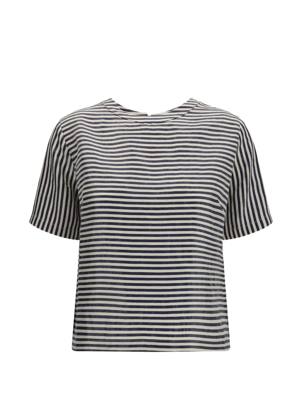 Cruna striped button-back T-shirt - Nude