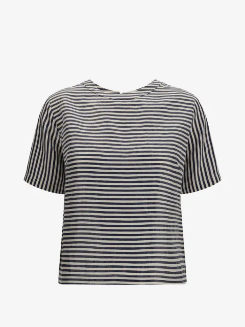 Cruna Gestreiftes T-Shirt mit geknöpfter Rückseite