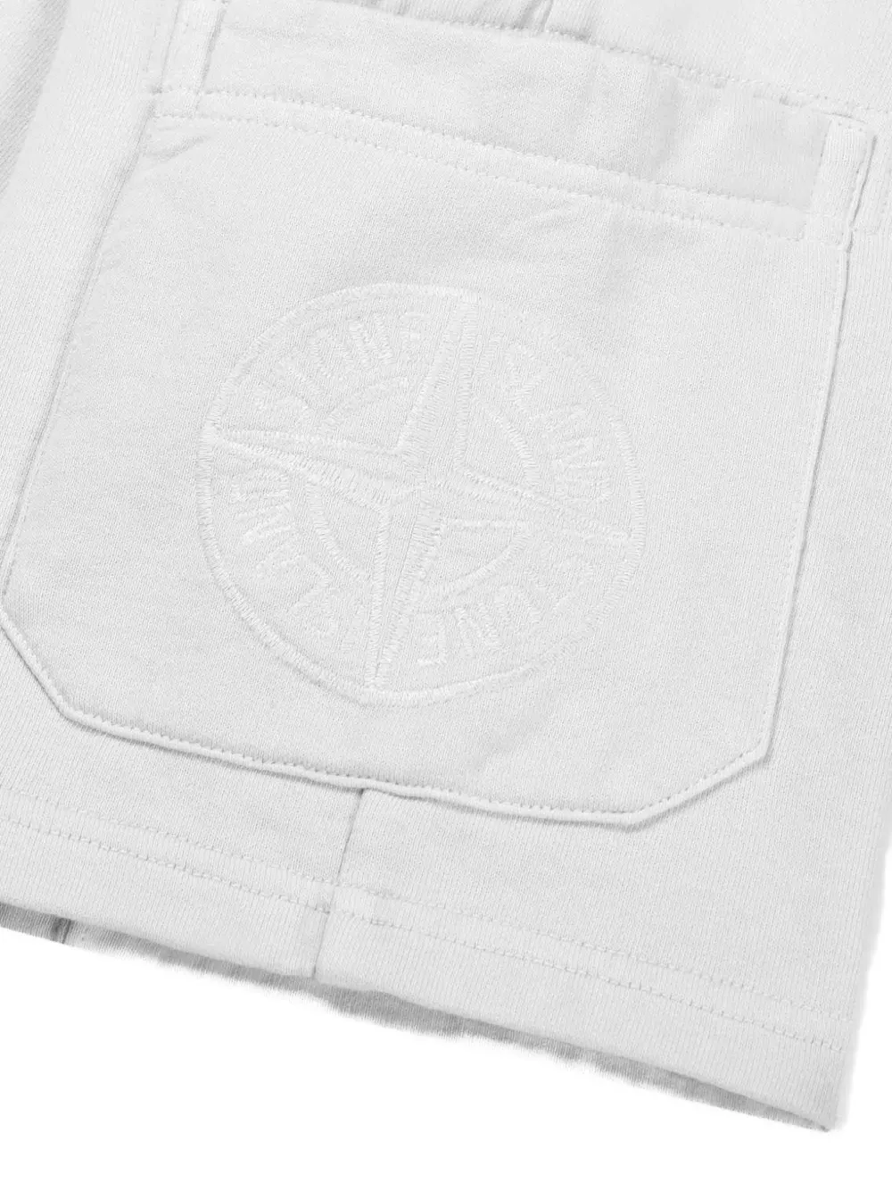 Stone Island Junior Trainingsshorts met geborduurd logo Wit