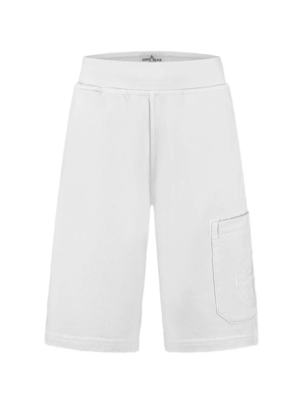 Stone Island Junior logo-embroidered track shorts - Weiß