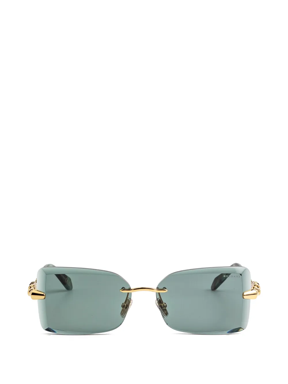Bvlgari Serpenti Rectangle-frame Sunglasses In Green