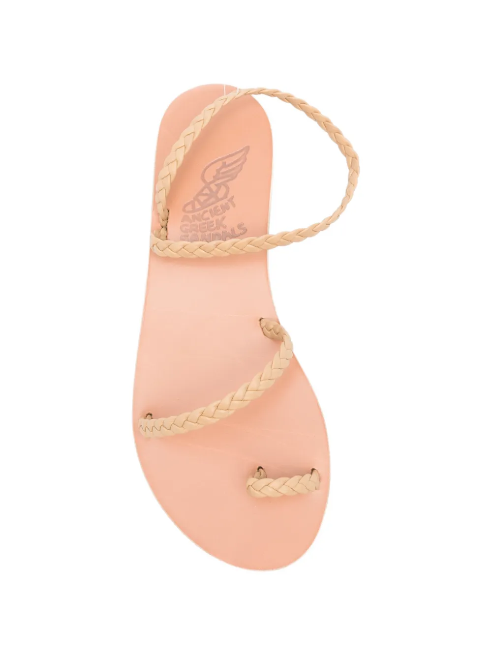 Ancient Greek Sandals Eleftheria braided leather sandals Beige