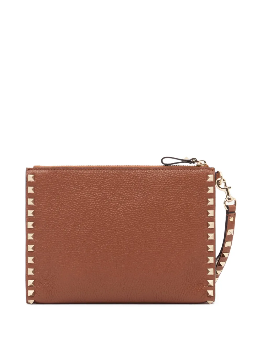 Valentino Garavani Rockstud buidel van korrelig kalfsleer Bruin