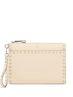 Valentino Garavani ロックスタッズ クラッチバッグ | ニュートラル