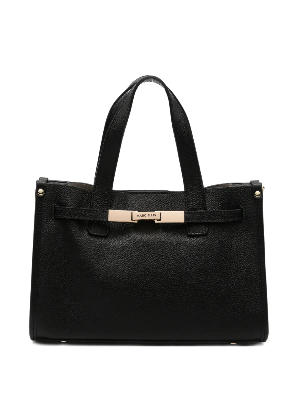 Marc Ellis Logo-plaque Pebbled-effect Tote Bag In Black