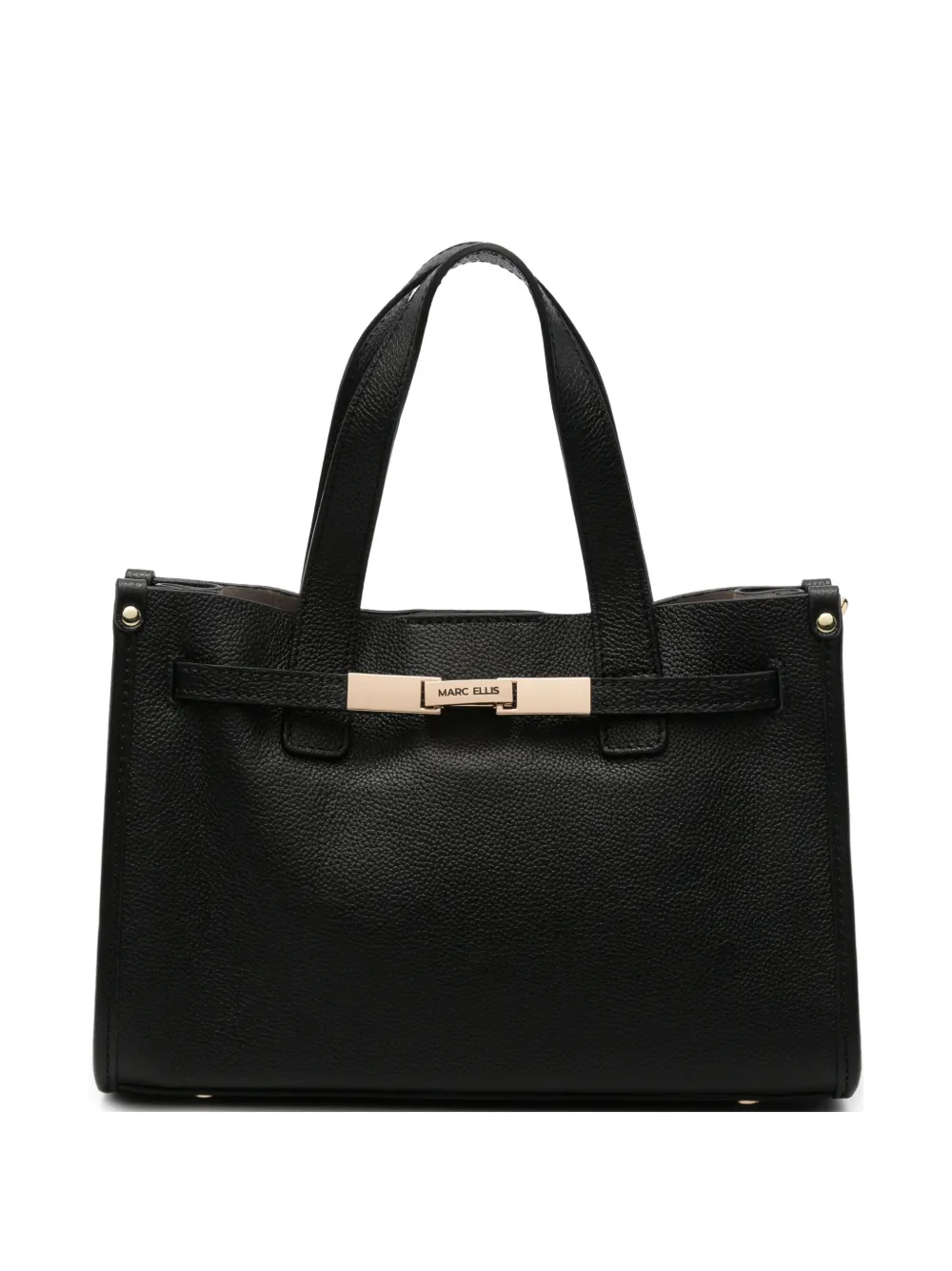 Marc Ellis logo-plaque pebbled-effect tote bag - Nero