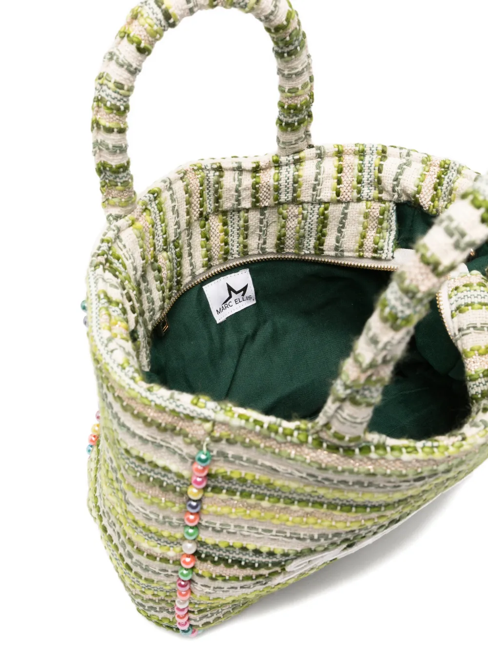 Marc Ellis Buby S gestreepte shopper verfraaid met kralen Beige