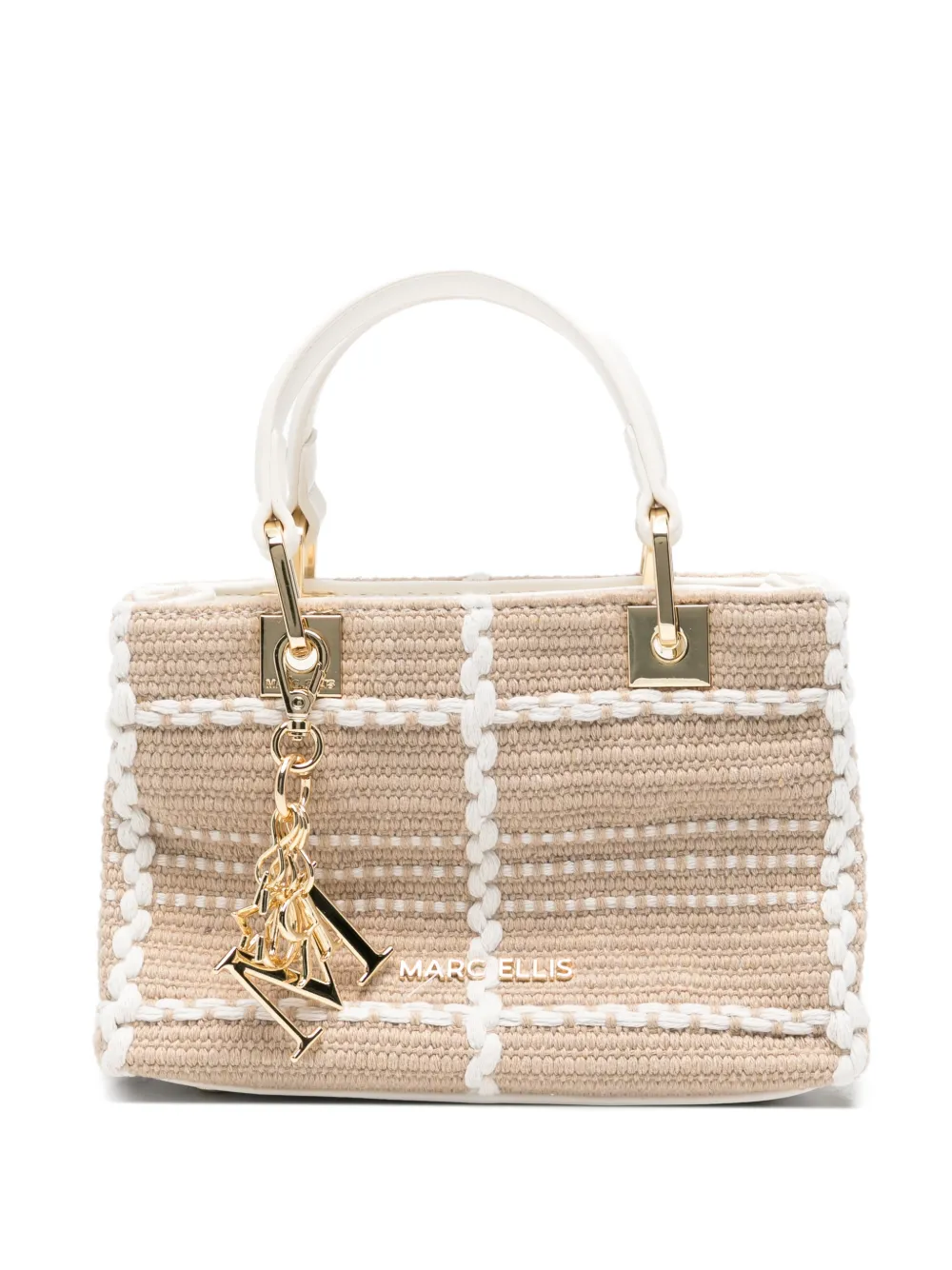 Marc Ellis Krissy shopper met geweven effect Beige
