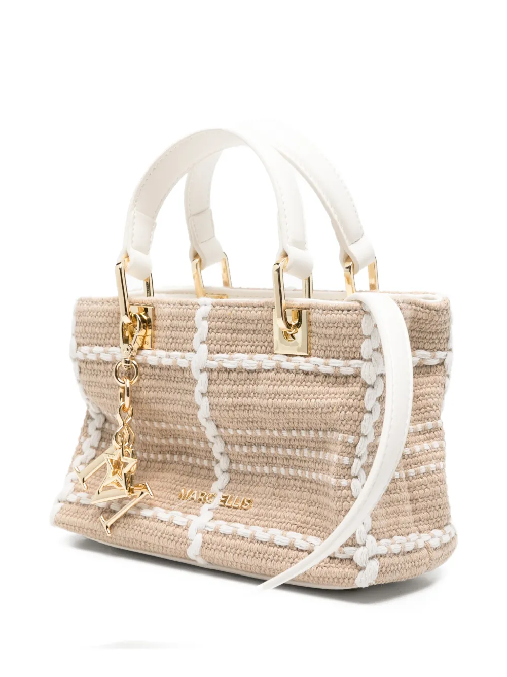 Marc Ellis Krissy shopper met geweven effect Beige