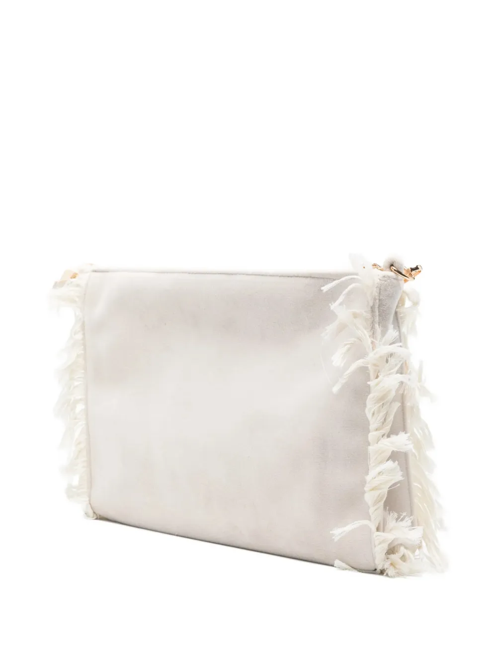 Marc Ellis Buby Calypso clutch met geborduurd logo en franje Beige