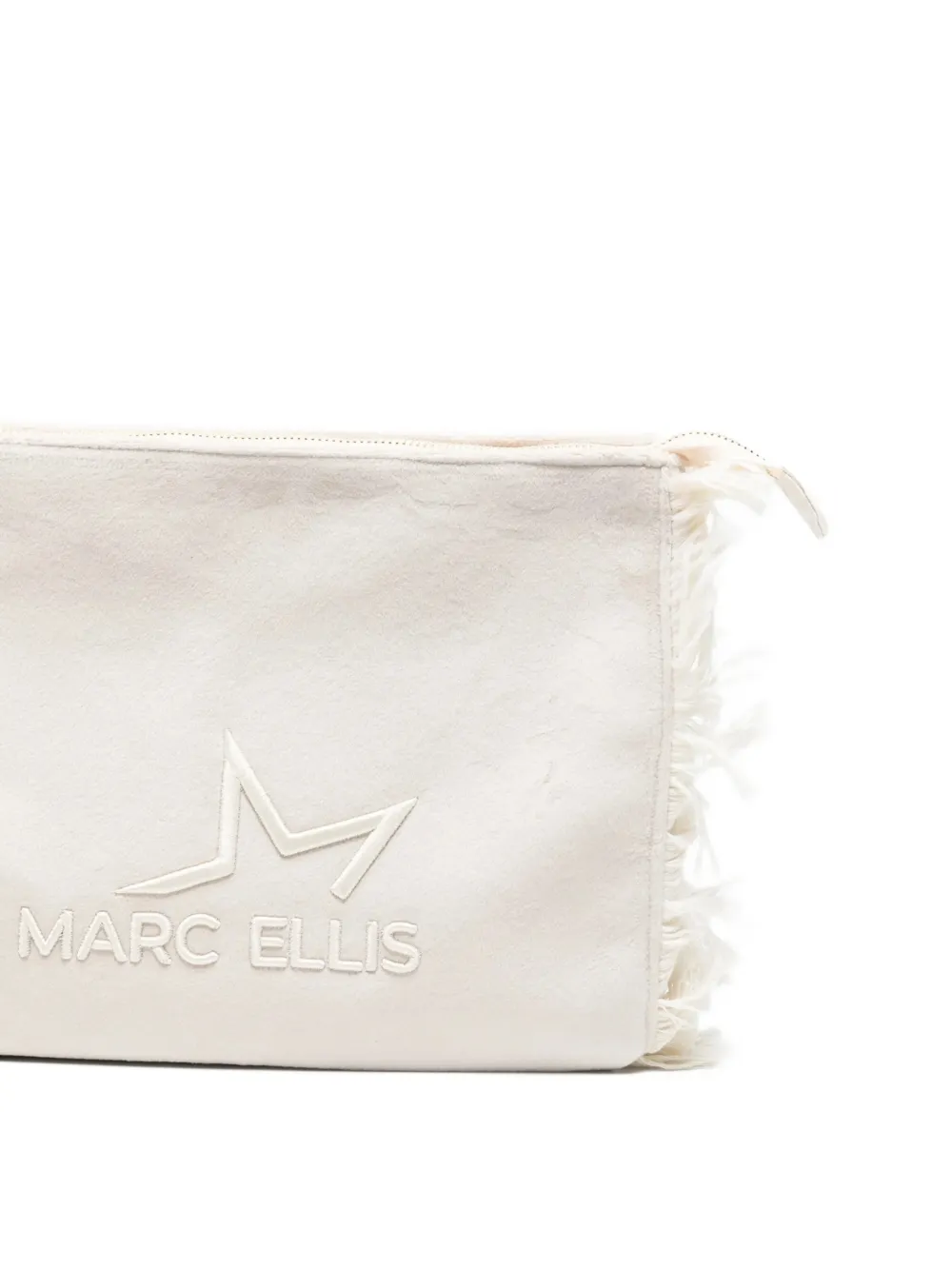 Marc Ellis Buby Calypso clutch met geborduurd logo en franje Beige
