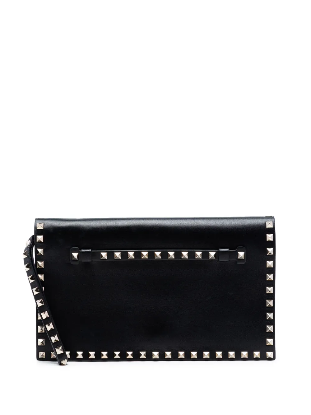 Valentino Garavani Pre-Owned 2000-2017 Nappa Rockstud Wristlet clutch bag - Nero
