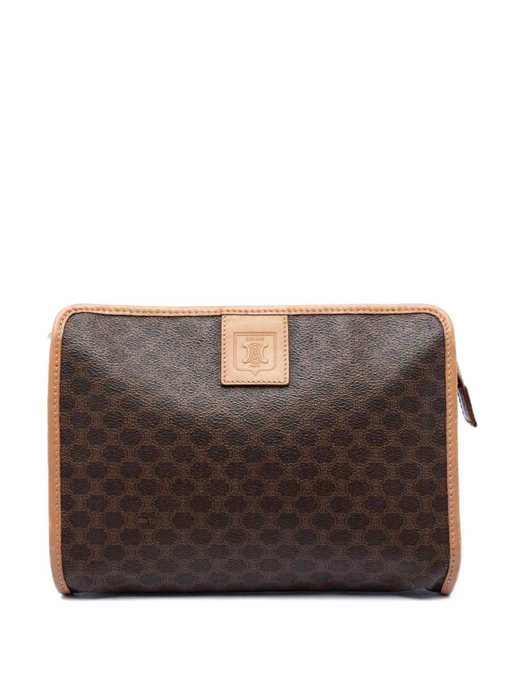 Celine Pre-Owned 2012 Macadam Coated Canvas clutch bag - Marrone