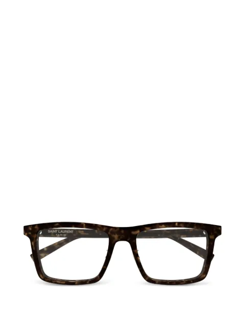 Saint Laurent Eyewear lentes con armazón rectangular estilo carey