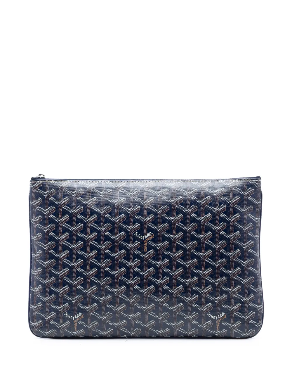 Pre-owned Goyard 2016 Ine Senat Mm Clutch Bag In Blue